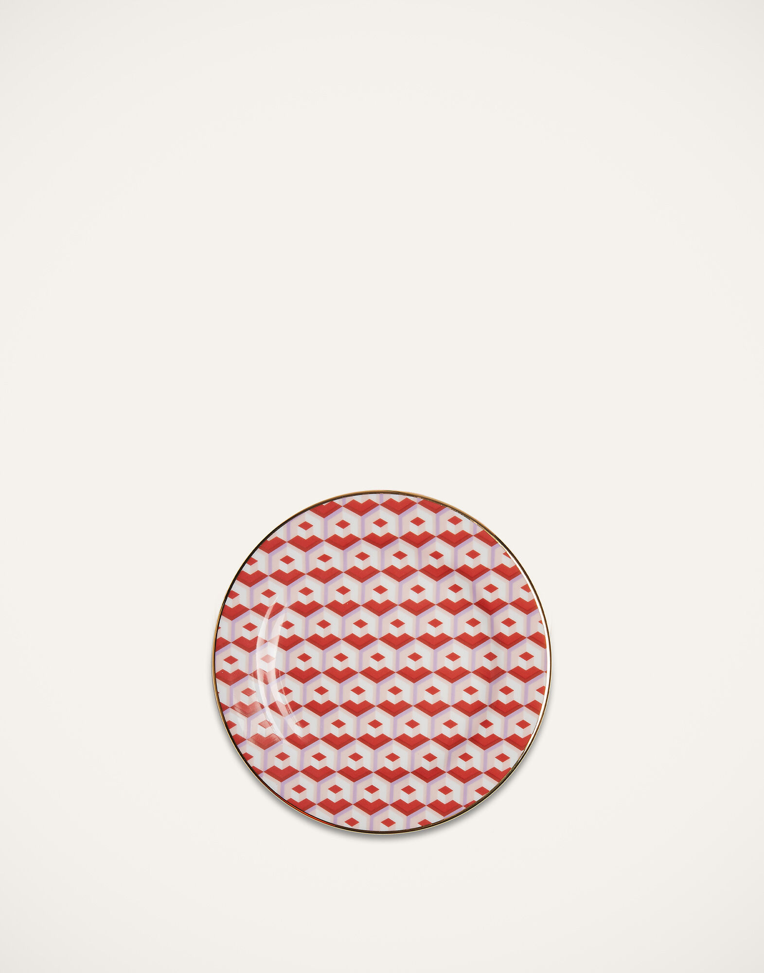 La DoubleJ Dessert Plate Set of 2 Cubi Rosso DIS0048CER001CUB0005