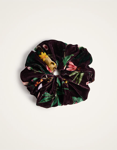 La DoubleJ Giga Scrunchie Zooflora Burgundy SCR0003VEL018ZOF02RE02