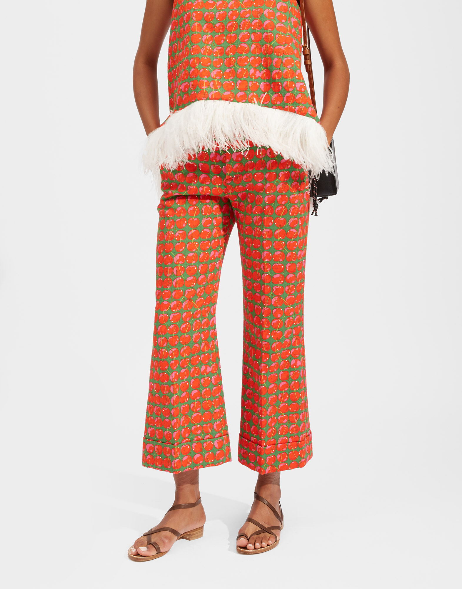 La DoubleJ Hendrix Pants Green Cherries TRO0014COT005CHY0001