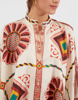 La DoubleJ Foulard Shirt La DoubleJ Foulard Shirt Macro Tiles Placée SHI0059SIL006MAC01WH01