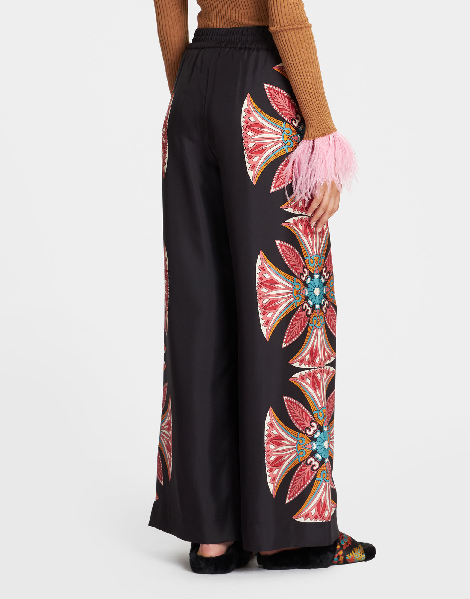 La DoubleJ Palazzo Pants Lotus Plac&eacute;e Pink TRO0026SIL006LOT01PI01