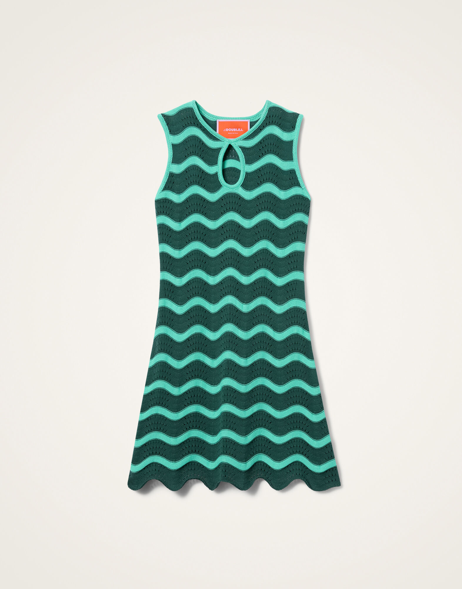 La DoubleJ Wavy Mini Dress Bicolor Mint & Dark Green DRE0502KNI203VA496GR11