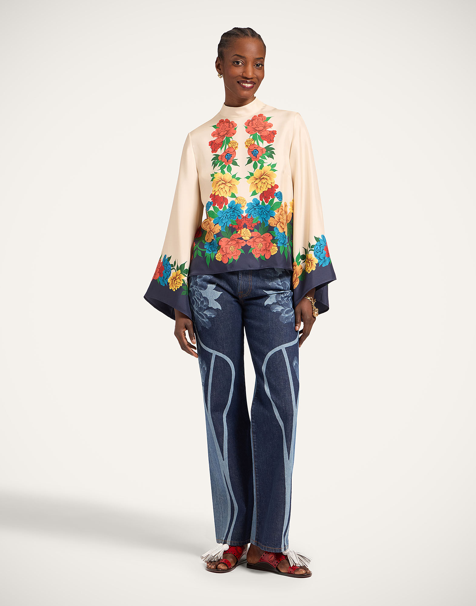 La DoubleJ Make An Exit Top Princess Peony Plac&eacute;e Ivory TOP0117SIL017PPE02WH04