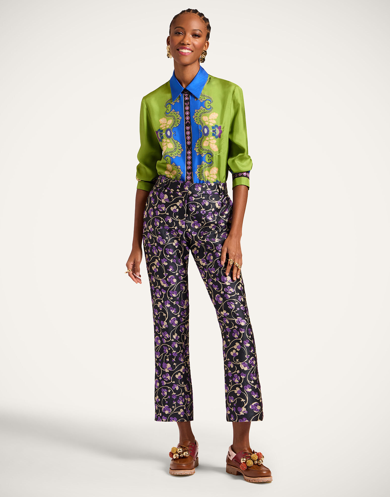 La DoubleJ Boy Shirt Cornucopia Plac&eacute;e Green SHI0040SIL026CRN03GR02