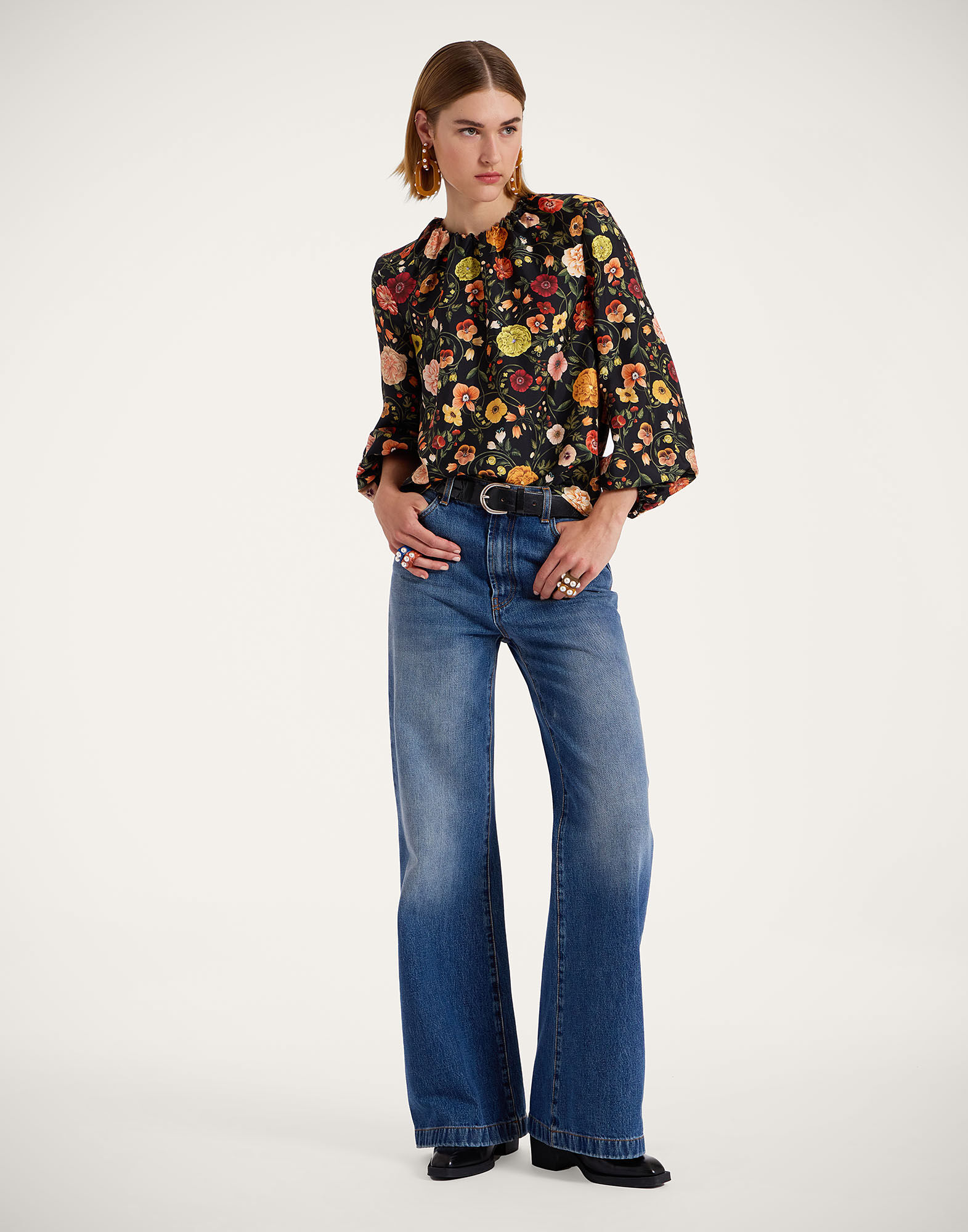 La DoubleJ Charming Top Botticelli Black TOP0021SIL001CEL01BL01