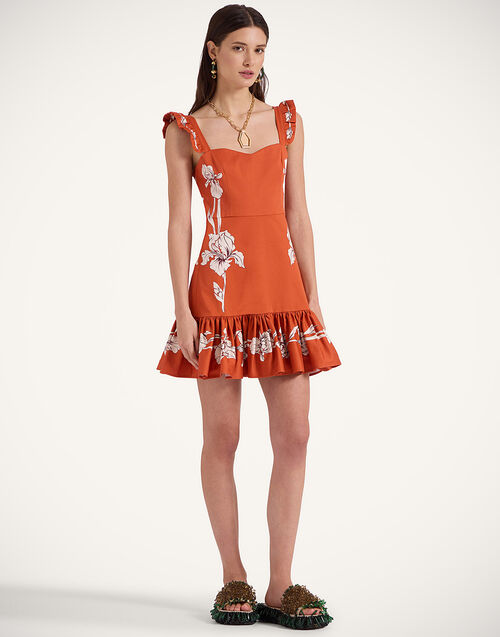 La DoubleJ Mini Gingerbread Dress Iris Plac&eacute;e Dark Orange DRE0859COT037IRS07OR03