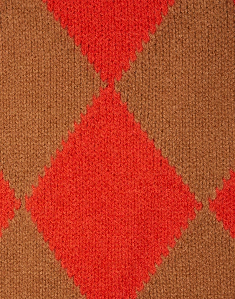 La DoubleJ Argyle Scarf La DoubleJ Argyle Scarf Camel Orange SCA0029KNI064VAR0123