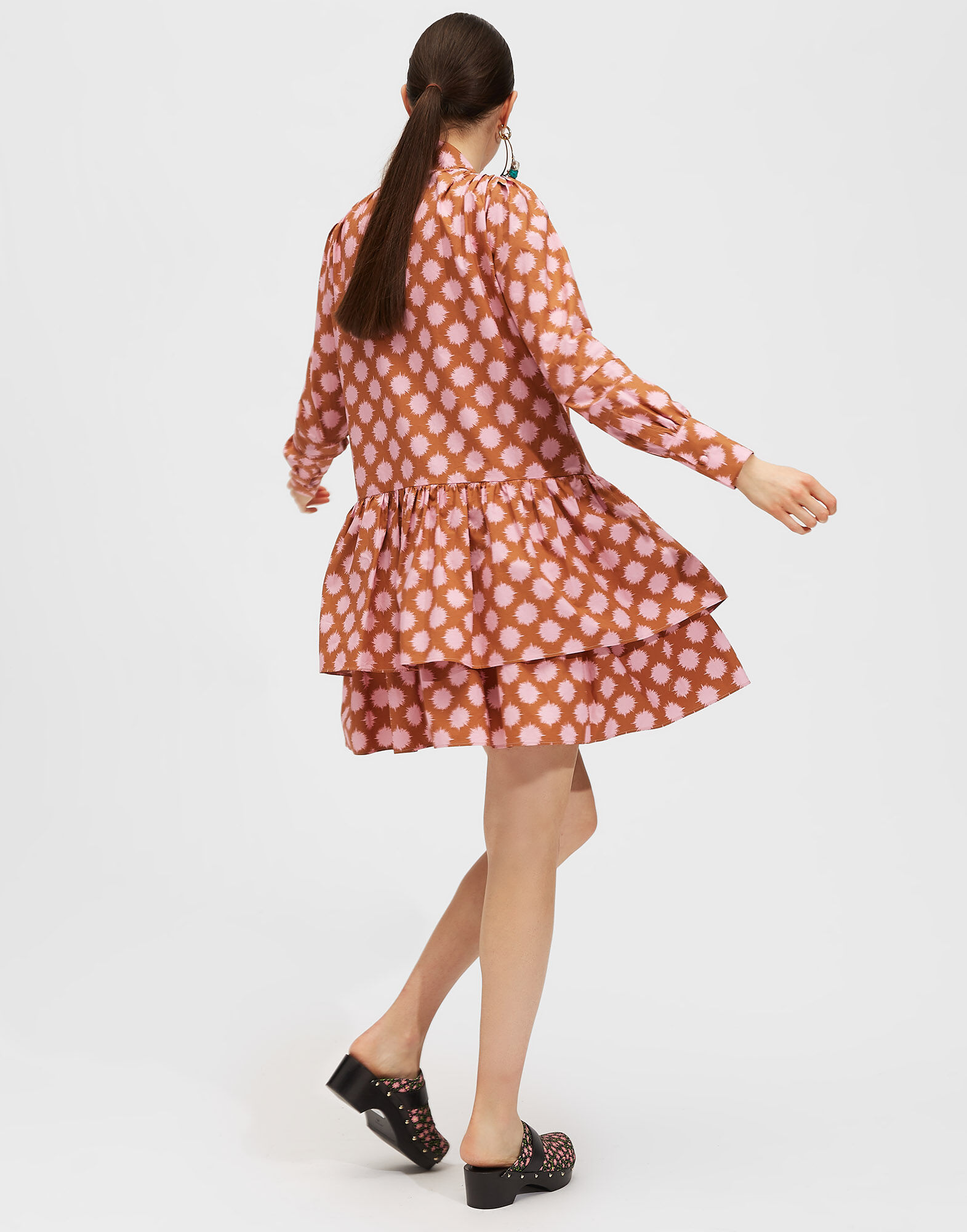 LaDoubleJ Short Good Witch Dress Pom Pom Rosa DRE0163COT001PMP0002