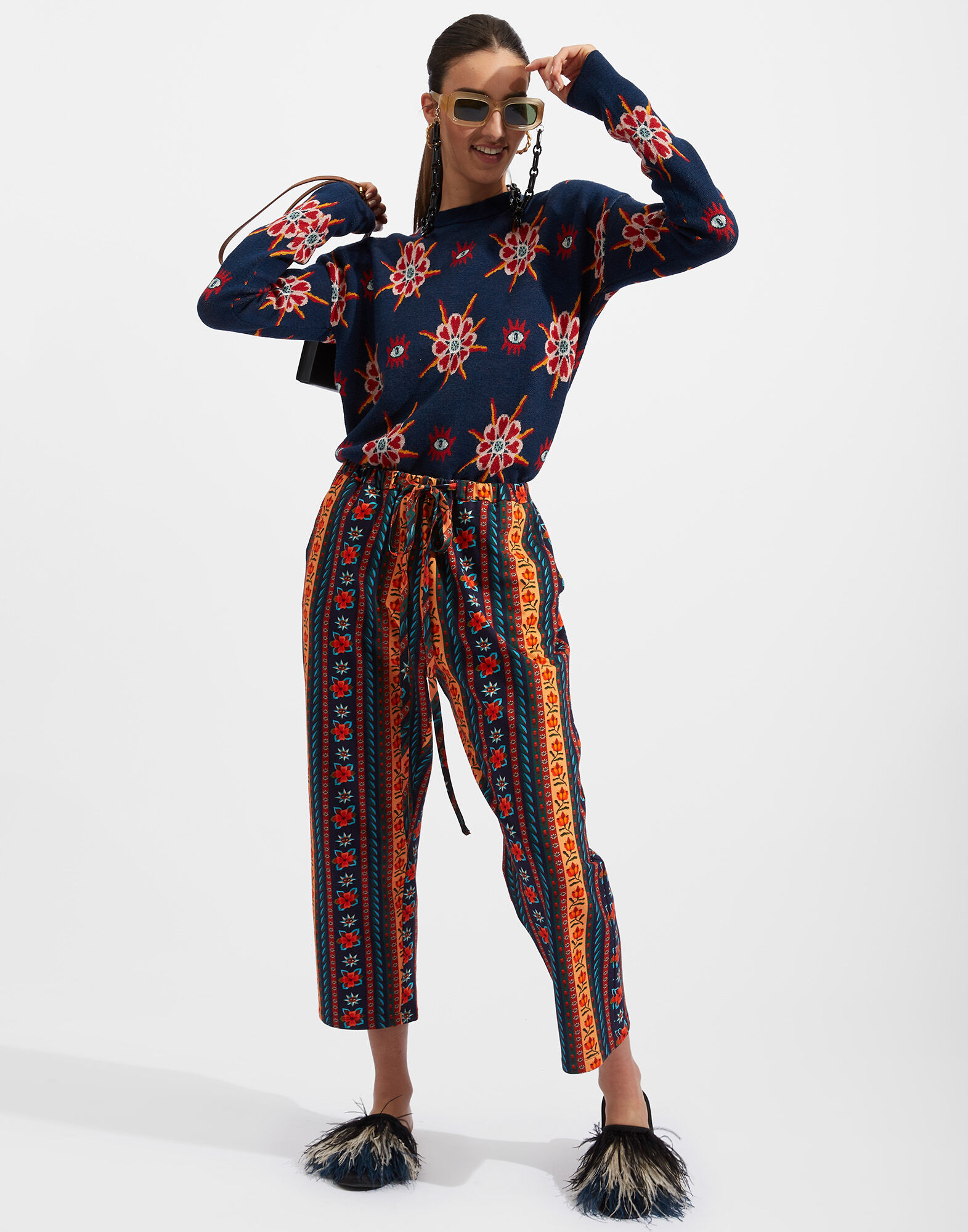 La DoubleJ Jacquard Jumper Occhi Jacquard PUL0088KNI050VAR0090