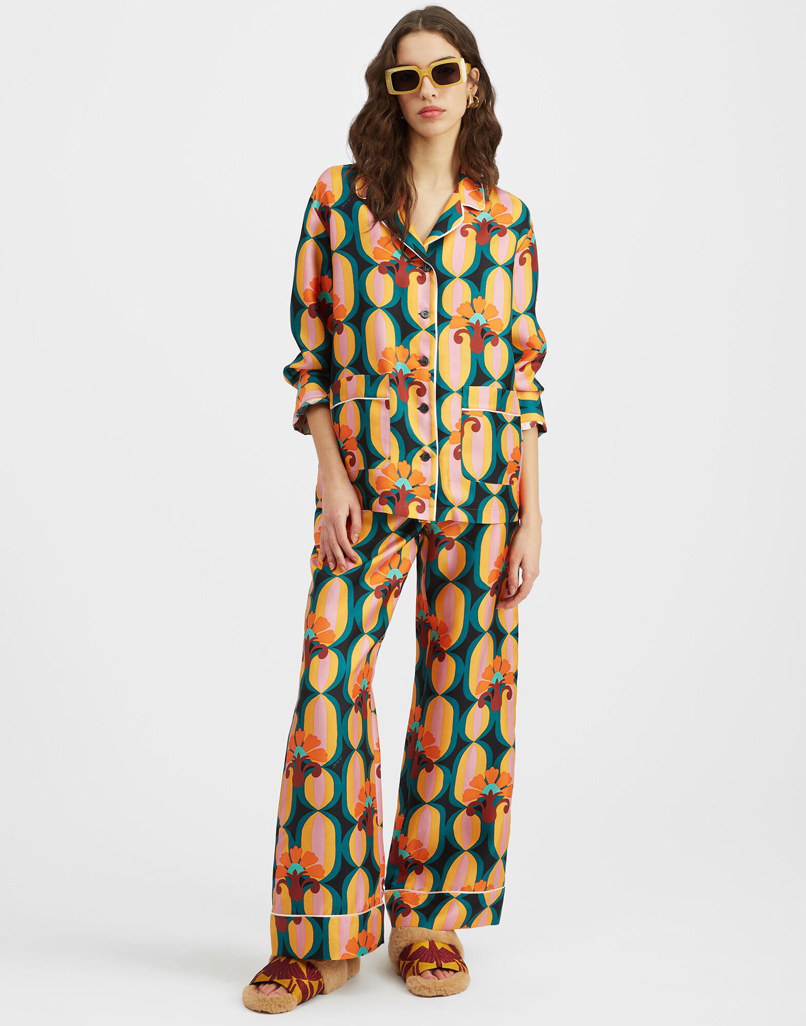 La DoubleJ Pajama Shirt Arcturus Blue Petrol SHI0077SIL001ARC01BU05