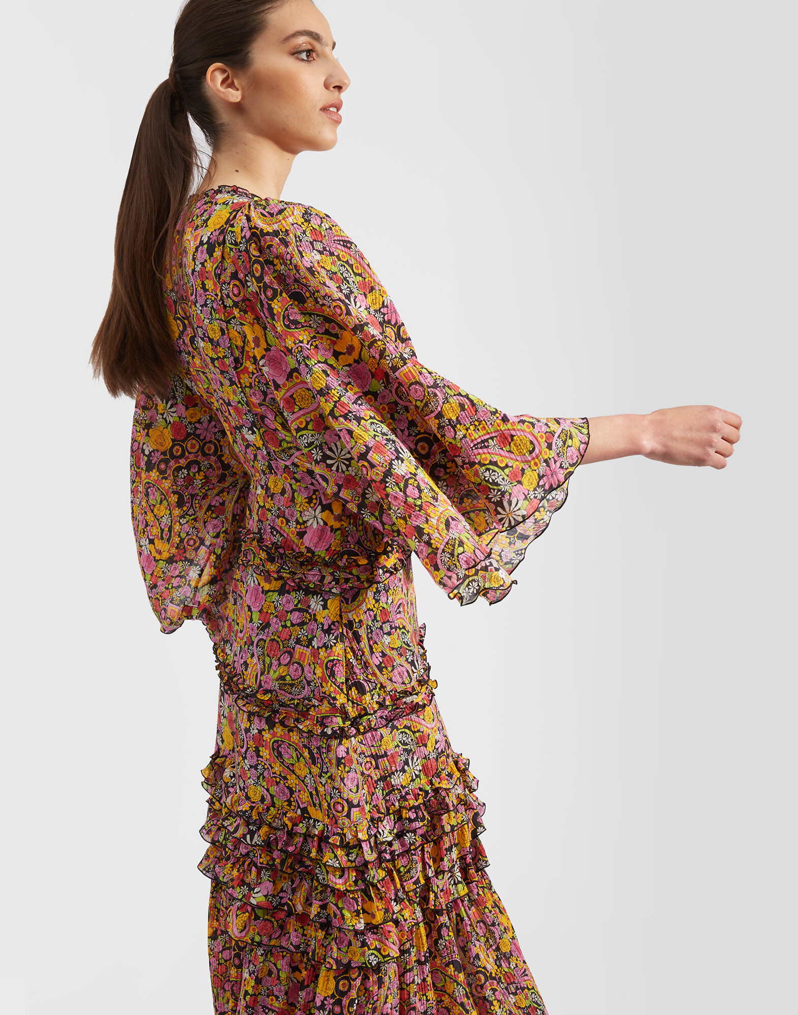 La DoubleJ Jeanne Dress Tripping Nero DRE0376CRE006TRG0002