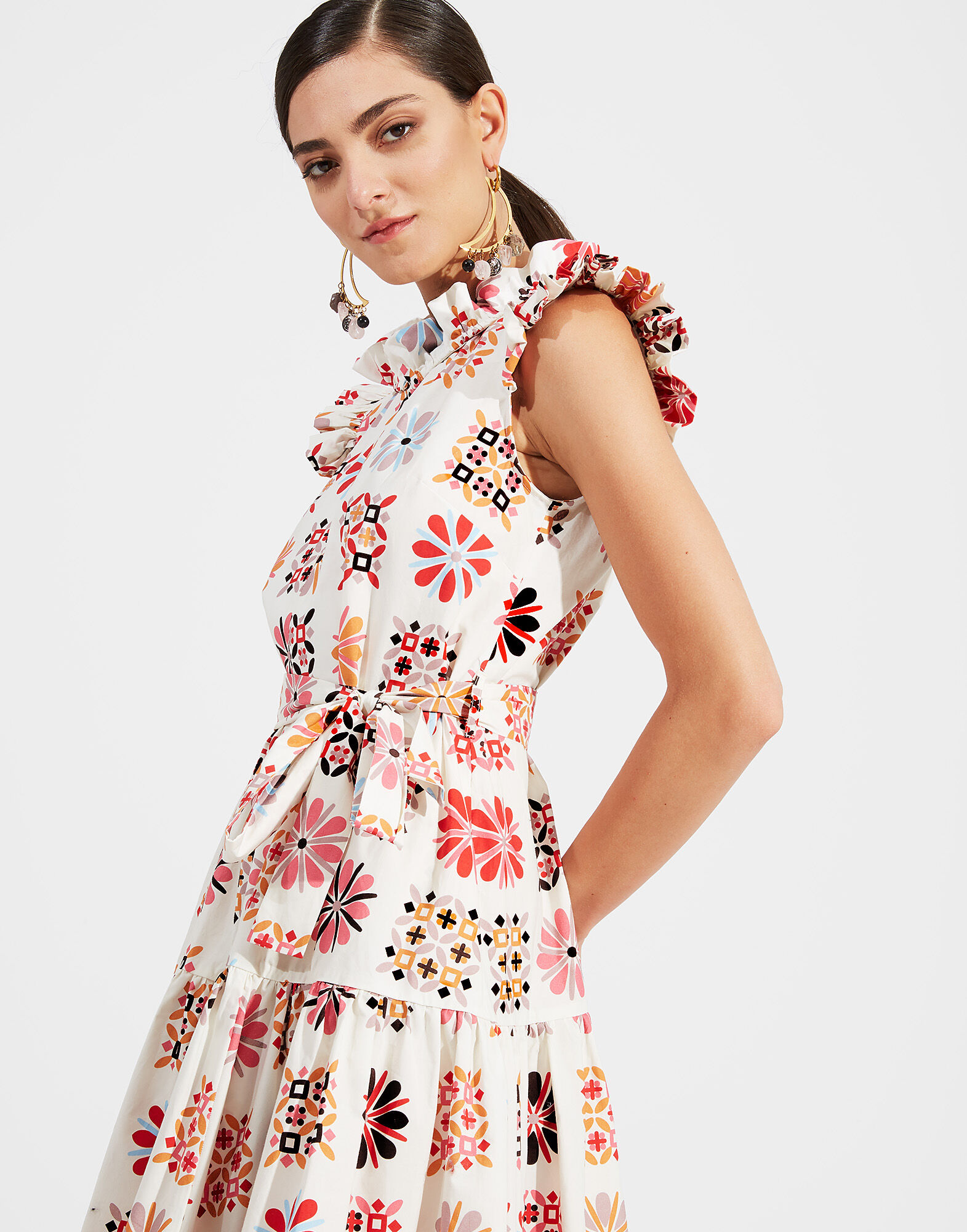 LaDoubleJ Short And Sassy Dress Vetrata Bianco DRE0003COT001VET0002