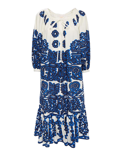 LaDoubleJ Folk Dress Parnaveg Cuore Blu DRE0230COT015PAC0002