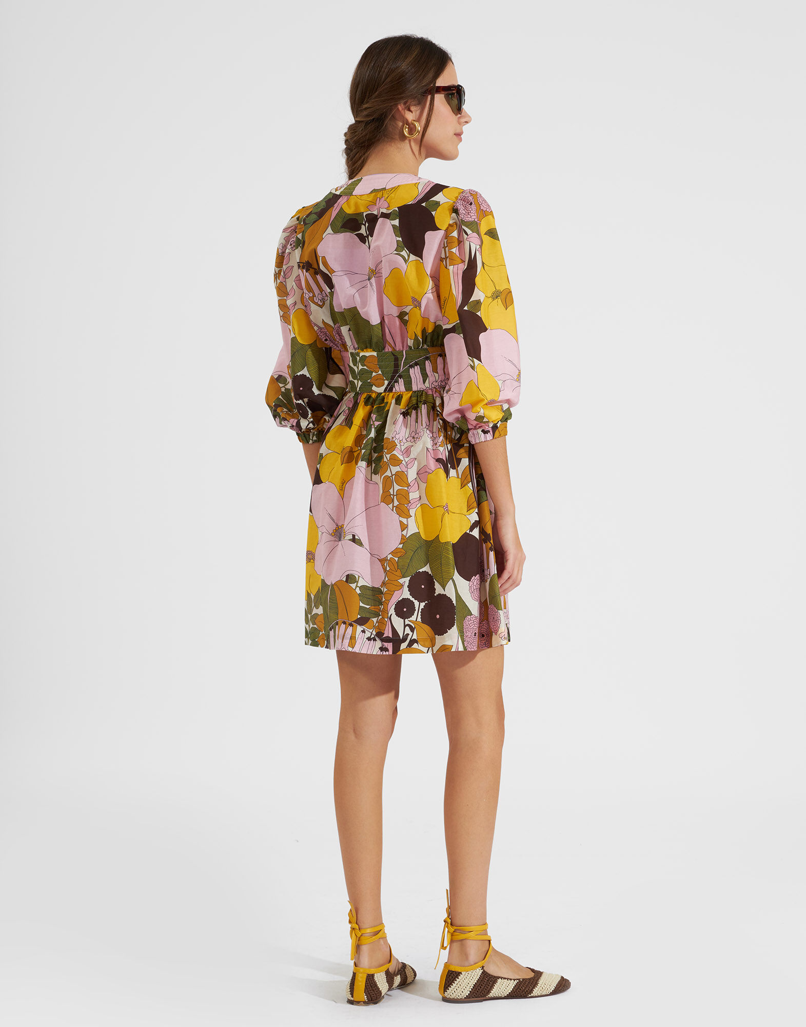 La DoubleJ Margherita Dress Big Flower Rose DRE0511SIL010BFL03PI01