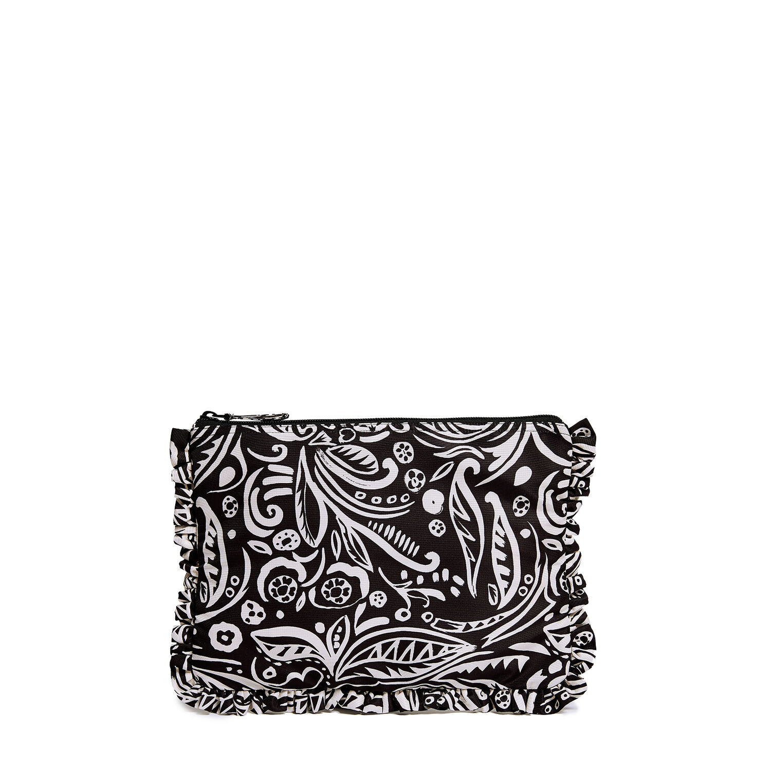 La Doublej Leopard-print Ruffle Pouch In Fauve
