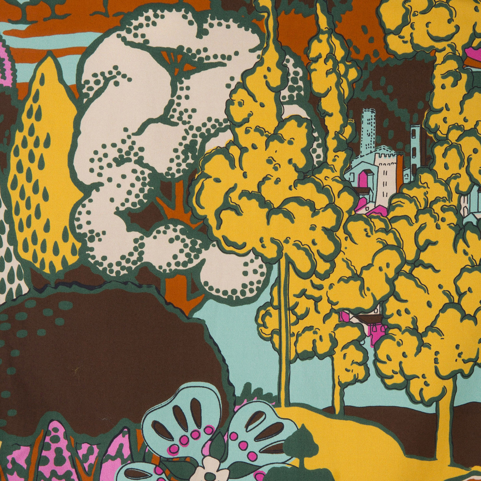 LaDoubleJ Maxi Shirt Dress Paesaggio Arancio DRE0047COT001PAE0002