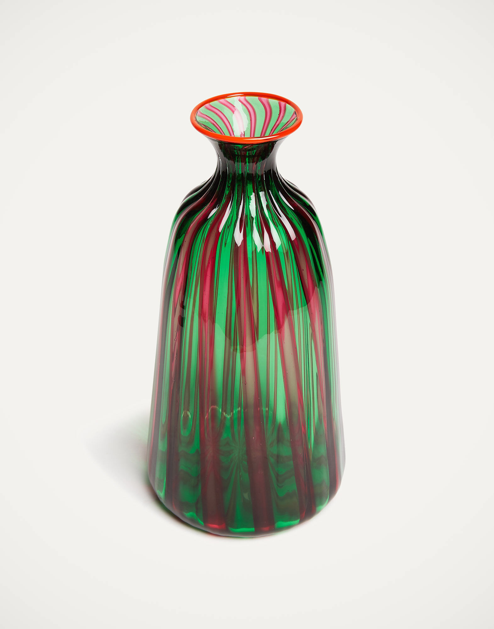 La DoubleJ Bottiglia Vase (Ridged) Verde/Fucsia VAS0010MUR001MUL0039