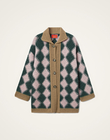 La DoubleJ Crochet Bowling Cardigan La DoubleJ Crochet Bowling Cardigan Multicolor Pink & Dark Green PUL0290KNI167VA400PI01