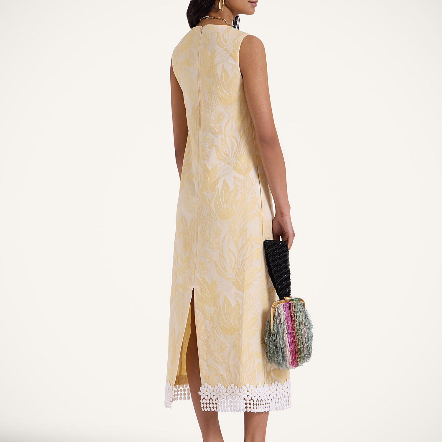 La Doublej Column Dress In Iris Yellow