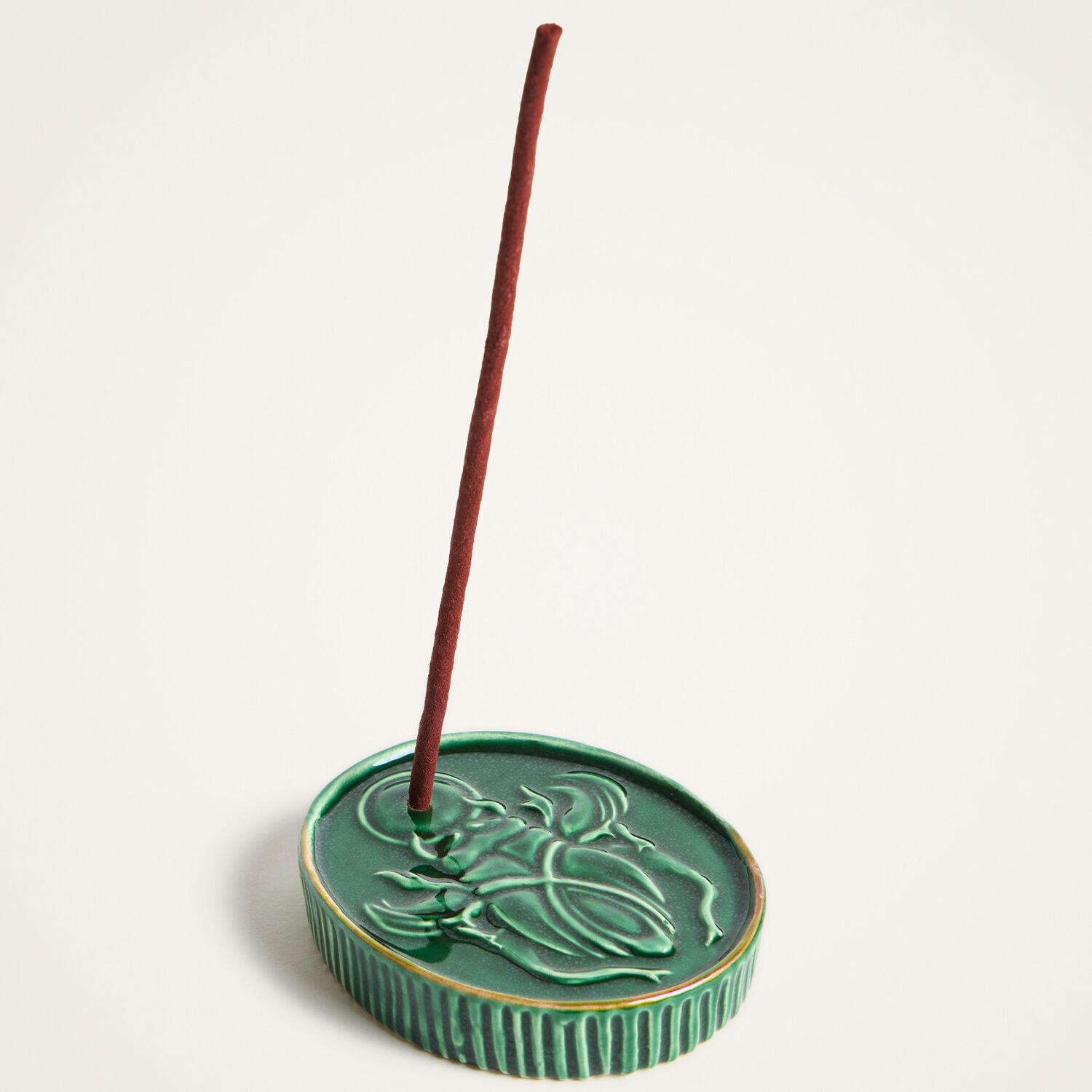  La Doublej Candles Women - Oval Incense Holder Scarab Forest Green One Size 100% Ceramic 