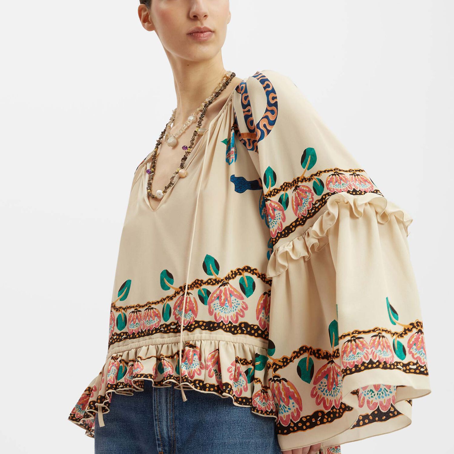 La Doublej Boho Blouse In Eve Ecru