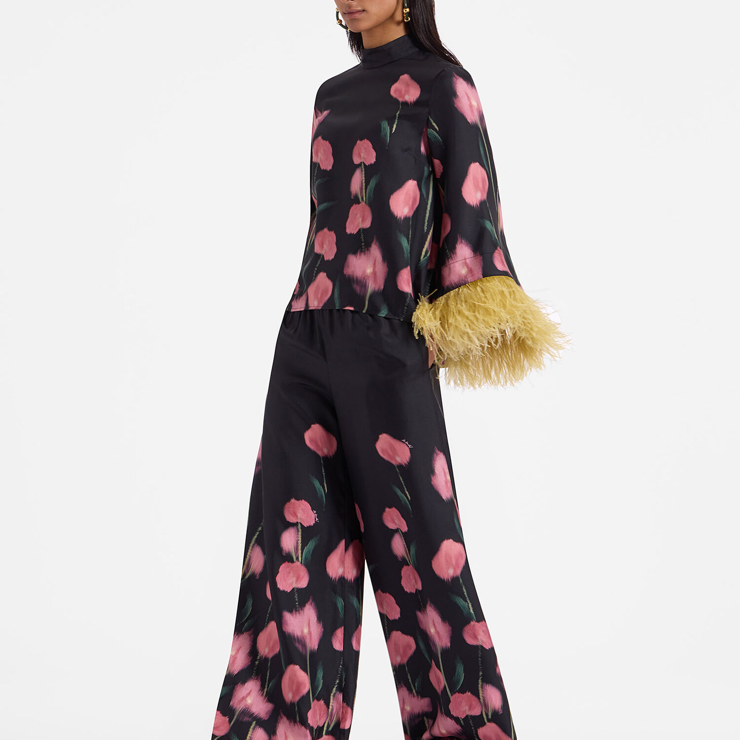 La Doublej Palazzo Pants In Anthurium Black