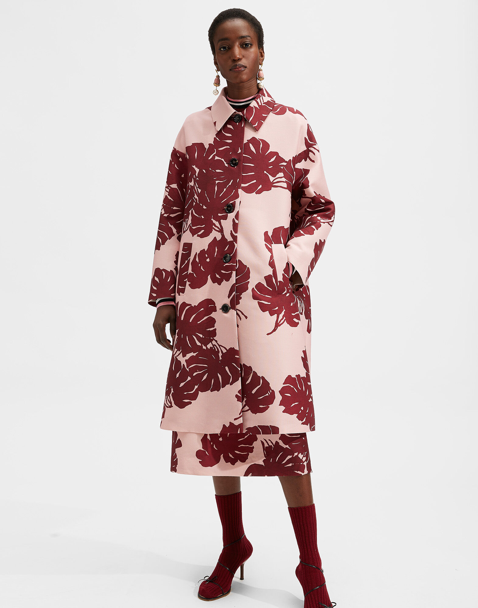 LaDoubleJ Boxy Coat Monstera Rosa JAC0014CAD001MON0002