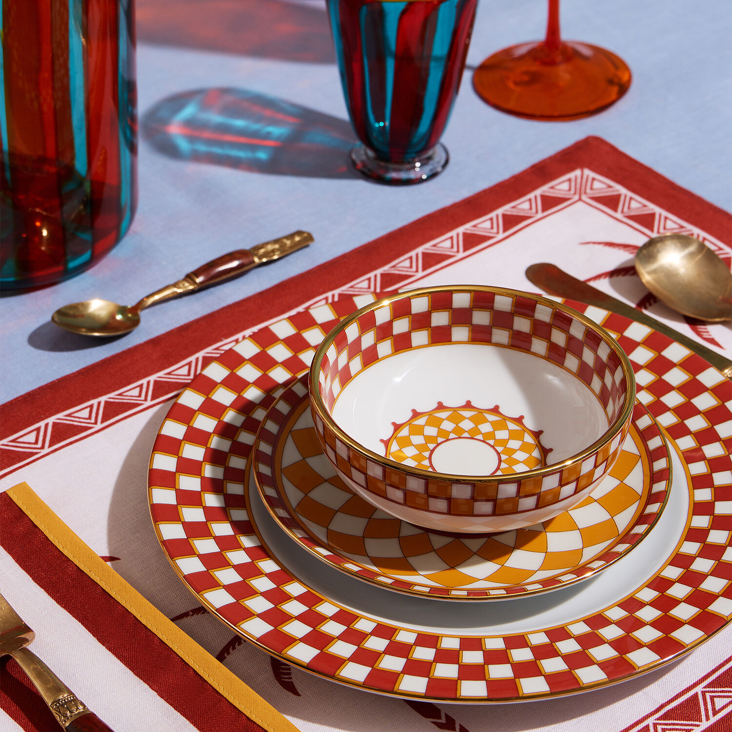 La Doublej Apollo Set Of 2 Porcelain Snack Bowls In Apollo Brick
