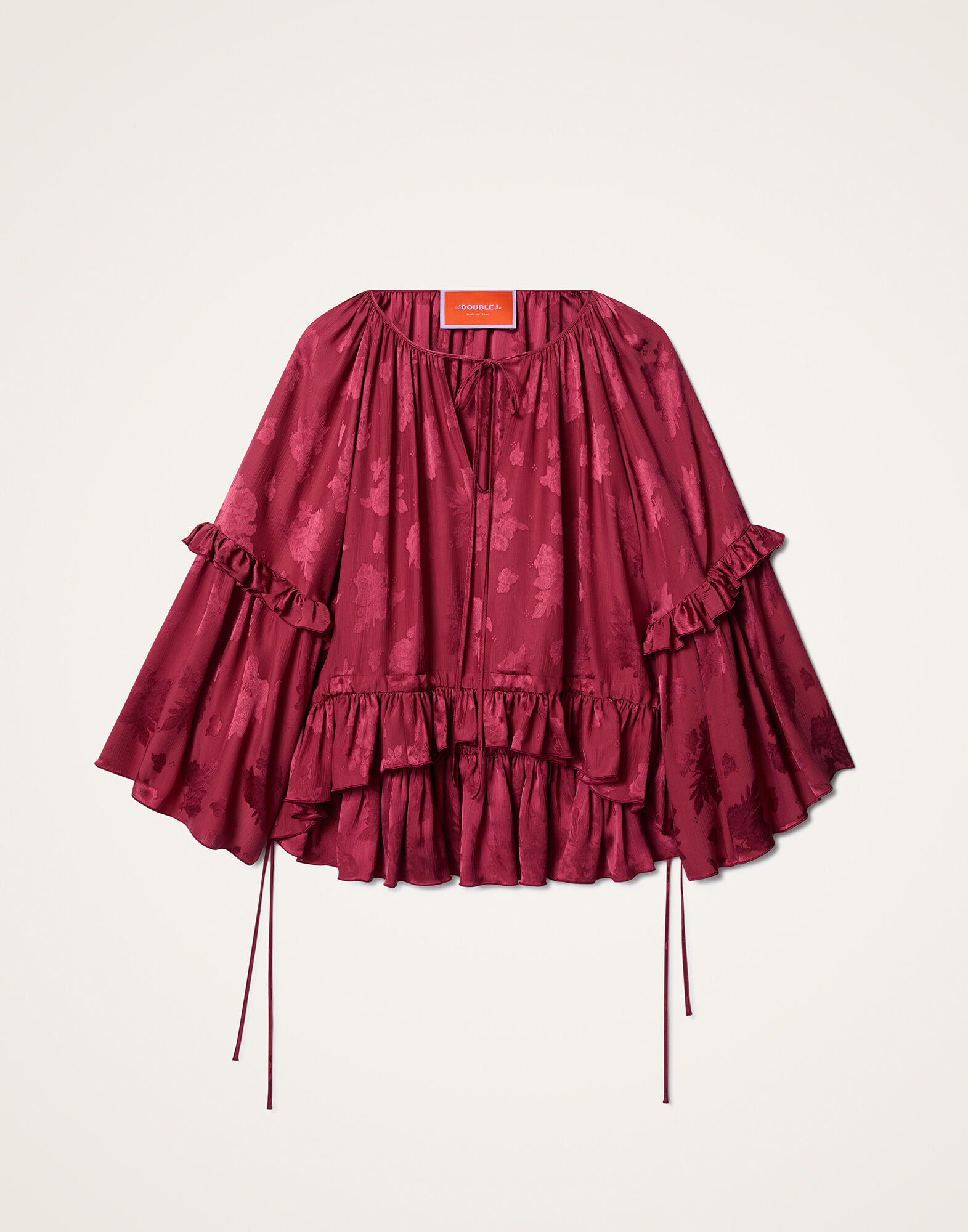 La DoubleJ Boho Blouse Solid Brick Red TOP0149JCQ133SOLIDRE06