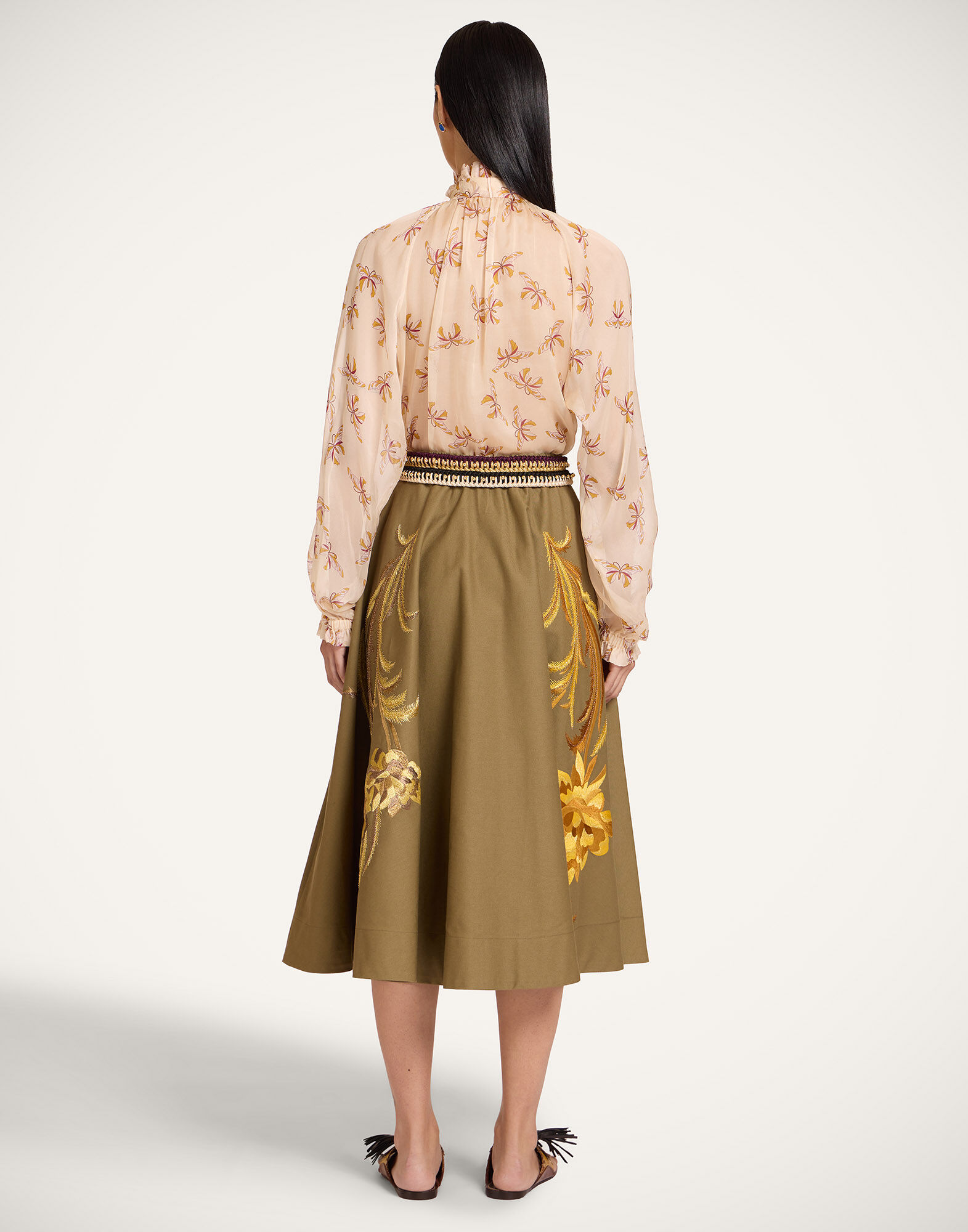 La DoubleJ Ballerina Skirt Solid Khaki Green SKI0194COT089SOLIDGR07