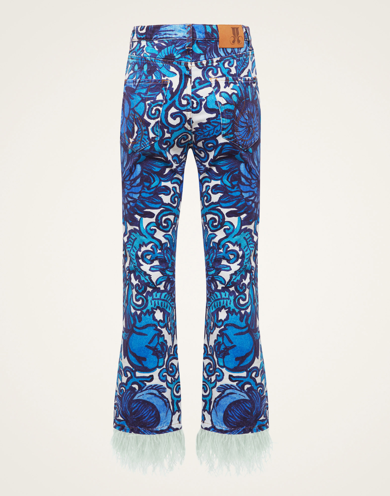 La DoubleJ Fancy Crop Jeans (With Feathers) La DoubleJ Fancy Crop Jeans (With Feathers) Anemone TRO0097DEN001ANE01BU03