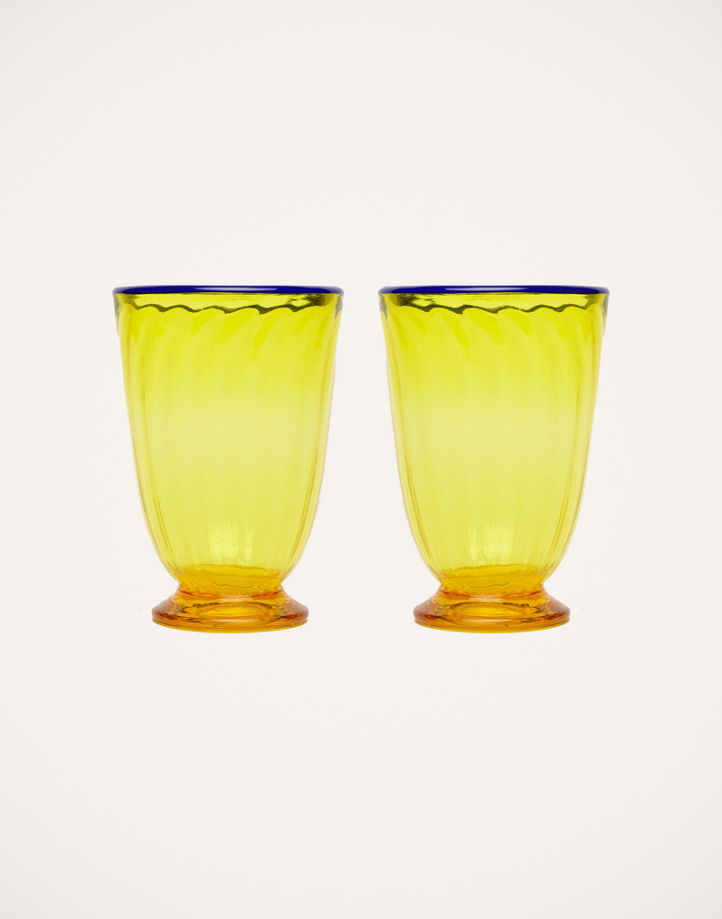 La DoubleJ Rainbow Glasses Set Of 2 La DoubleJ Rainbow Glasses Set Of 2 Yellow GLA0014MUR001YEL0001