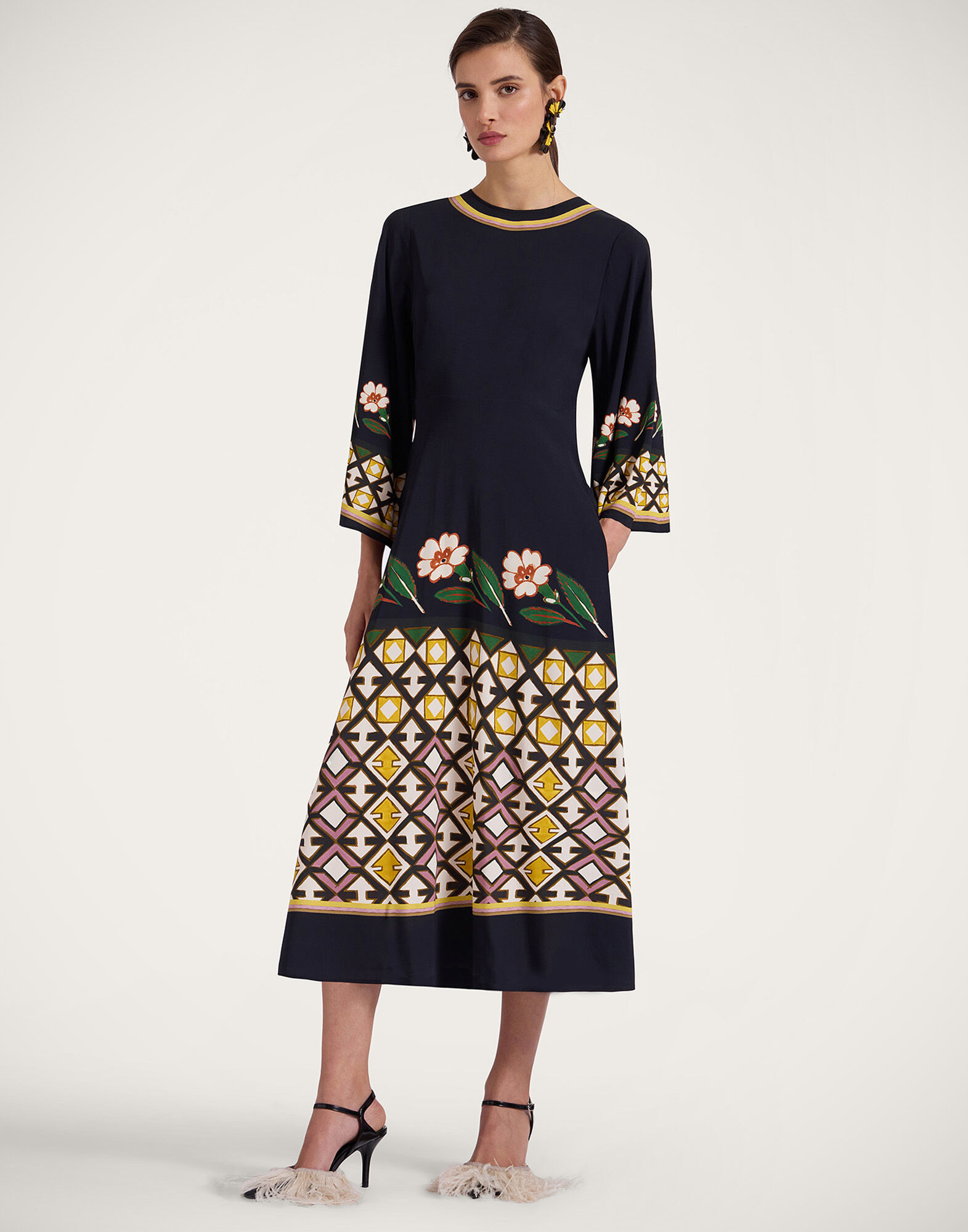 La DoubleJ Sorella Dress Dazed Plac&eacute;e Black DRE0233VIS001DAZ01BL01