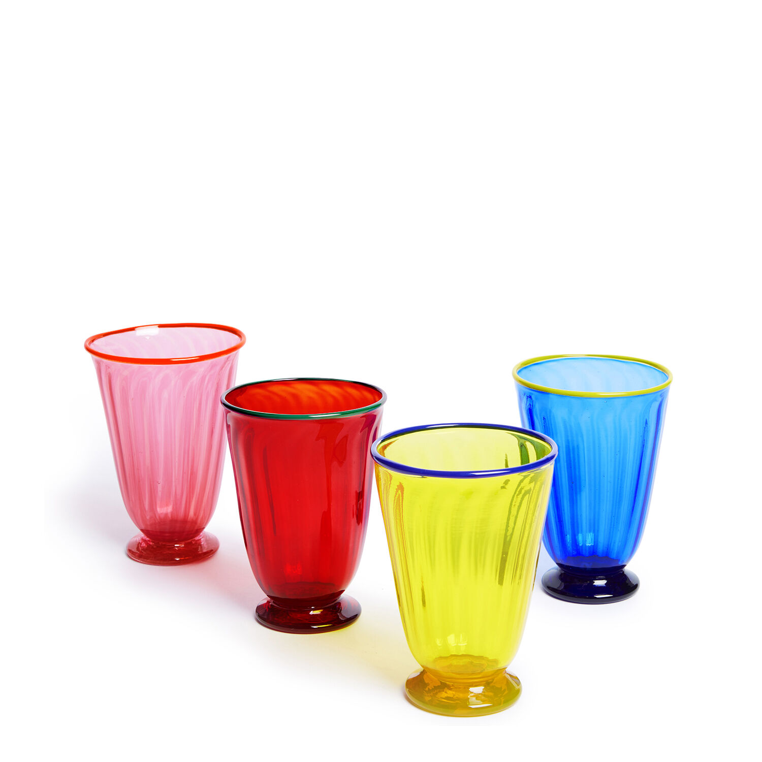 La Doublej X Salviati Set Of Four Glasses In Rainbow