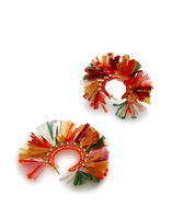 La DoubleJ Hoop Earrings Multicolor Rosa/Arancione EAR0023RAF001MUL0029
