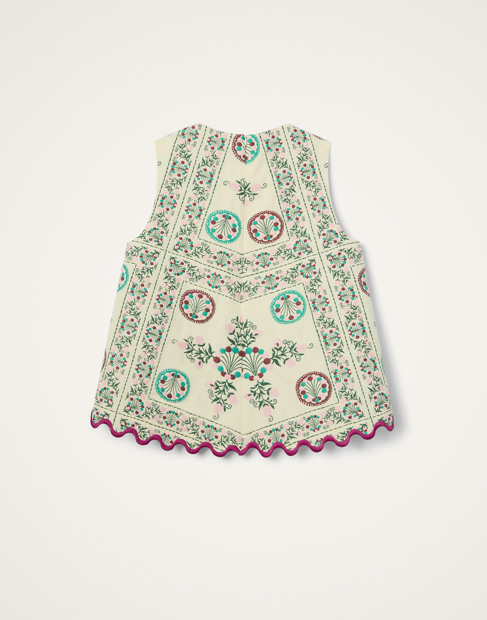 La DoubleJ La Scala Top Florette Tiles Ecru TOP0197JCQ137FLO09BR05