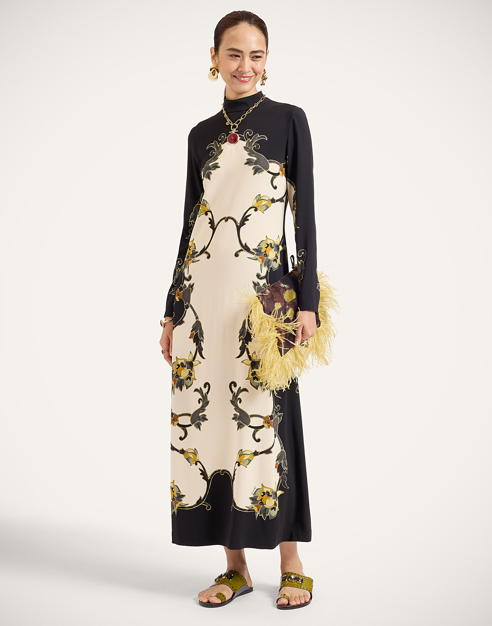 La DoubleJ Halle Dress Buttercup Plac&eacute;e Black DRE0444VIS011BTC03BL01