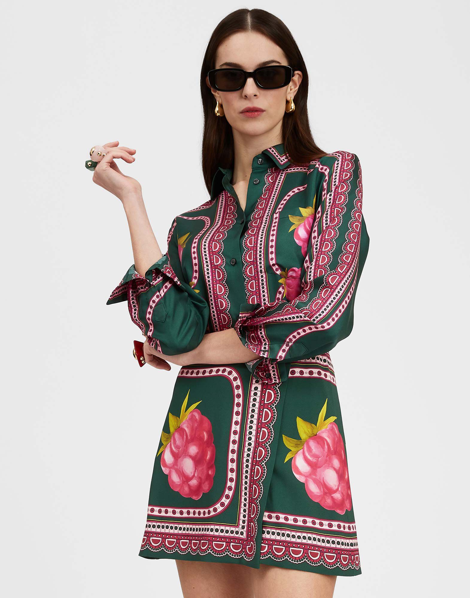 La DoubleJ Boy Shirt Lampone Plac&eacute;e Emerald SHI0040SIL006FMB06GR04