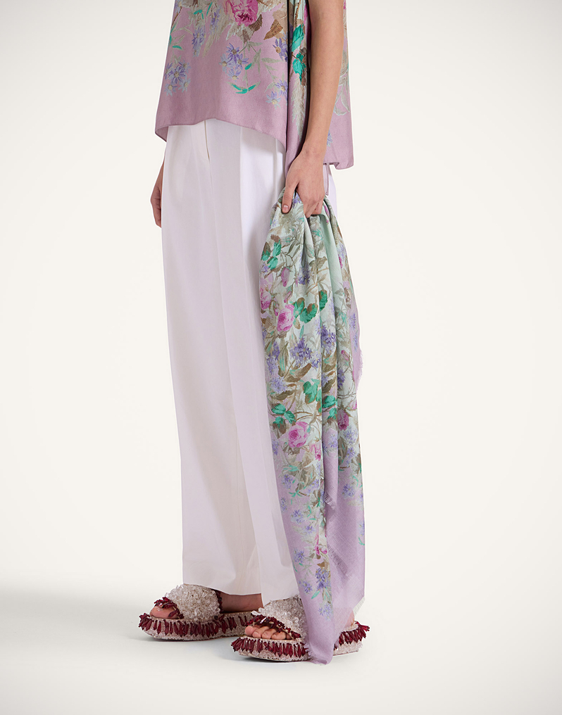 La DoubleJ Foulard 120 La DoubleJ Foulard 120 Heath Placée Mint SCA0049MOS001HEA03GR11