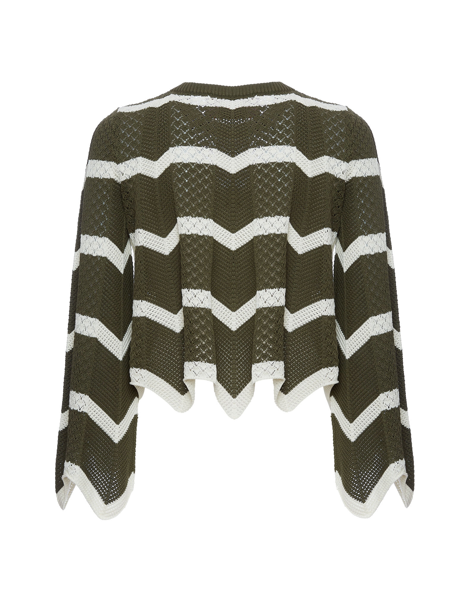 La DoubleJ Chevron Crop Sweater Solid Camouflage PUL0146KNI084VA254GR08