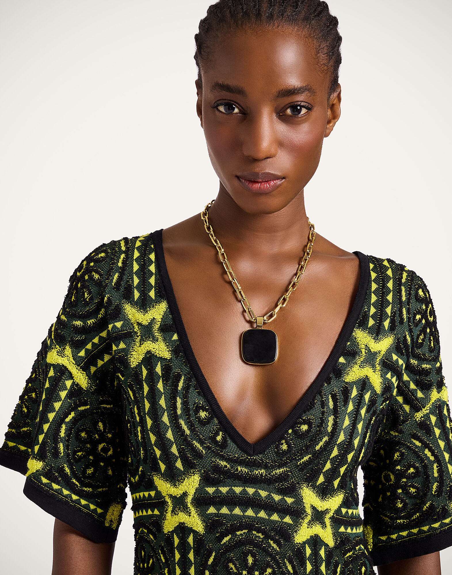 La DoubleJ Sole Star Dress Multicolor Green & Yellow DRE0938KNI160VA373GR02