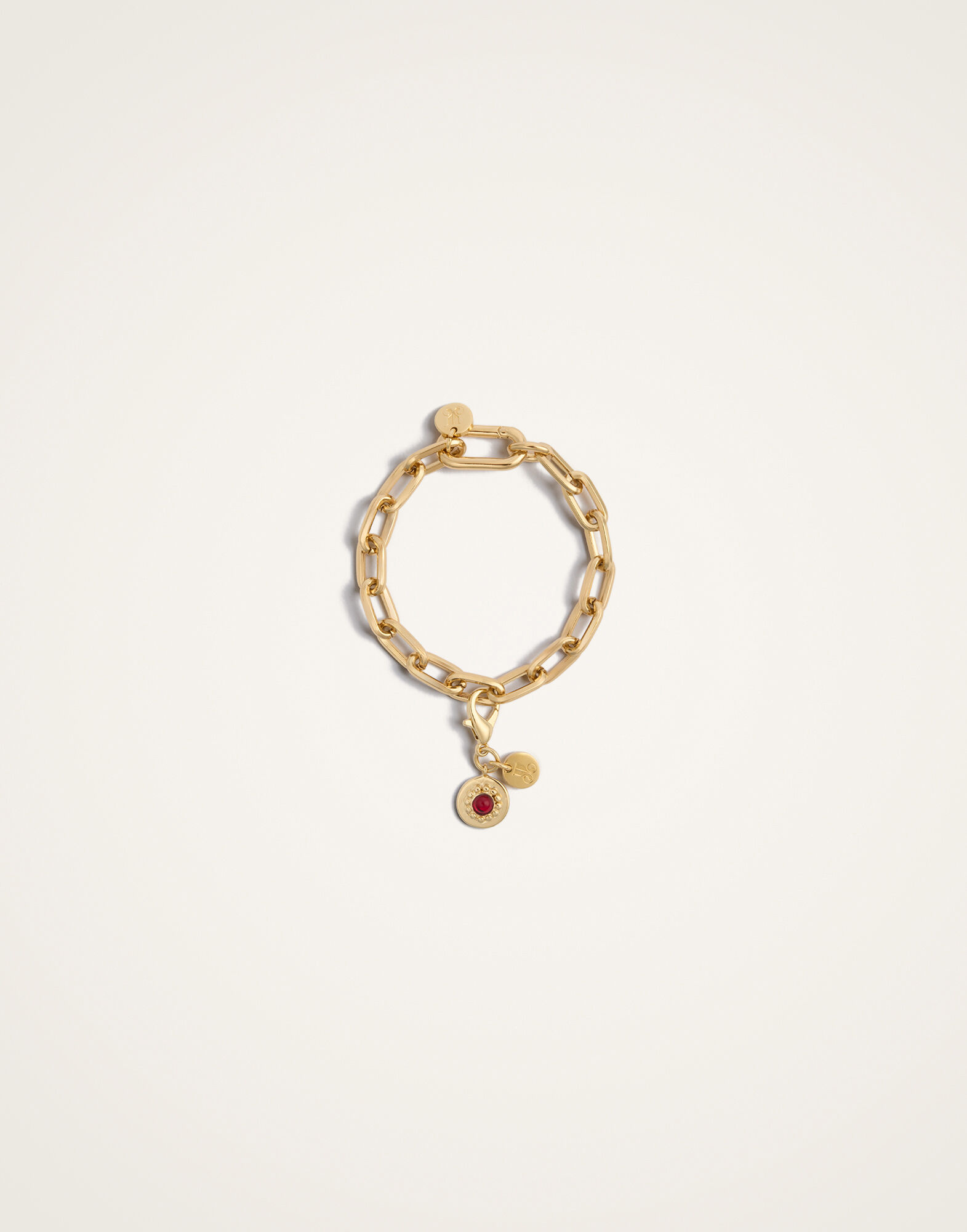 La DoubleJ Mineral Charm 24k Gold Plate CHM0011BRA003SOLIDRE01