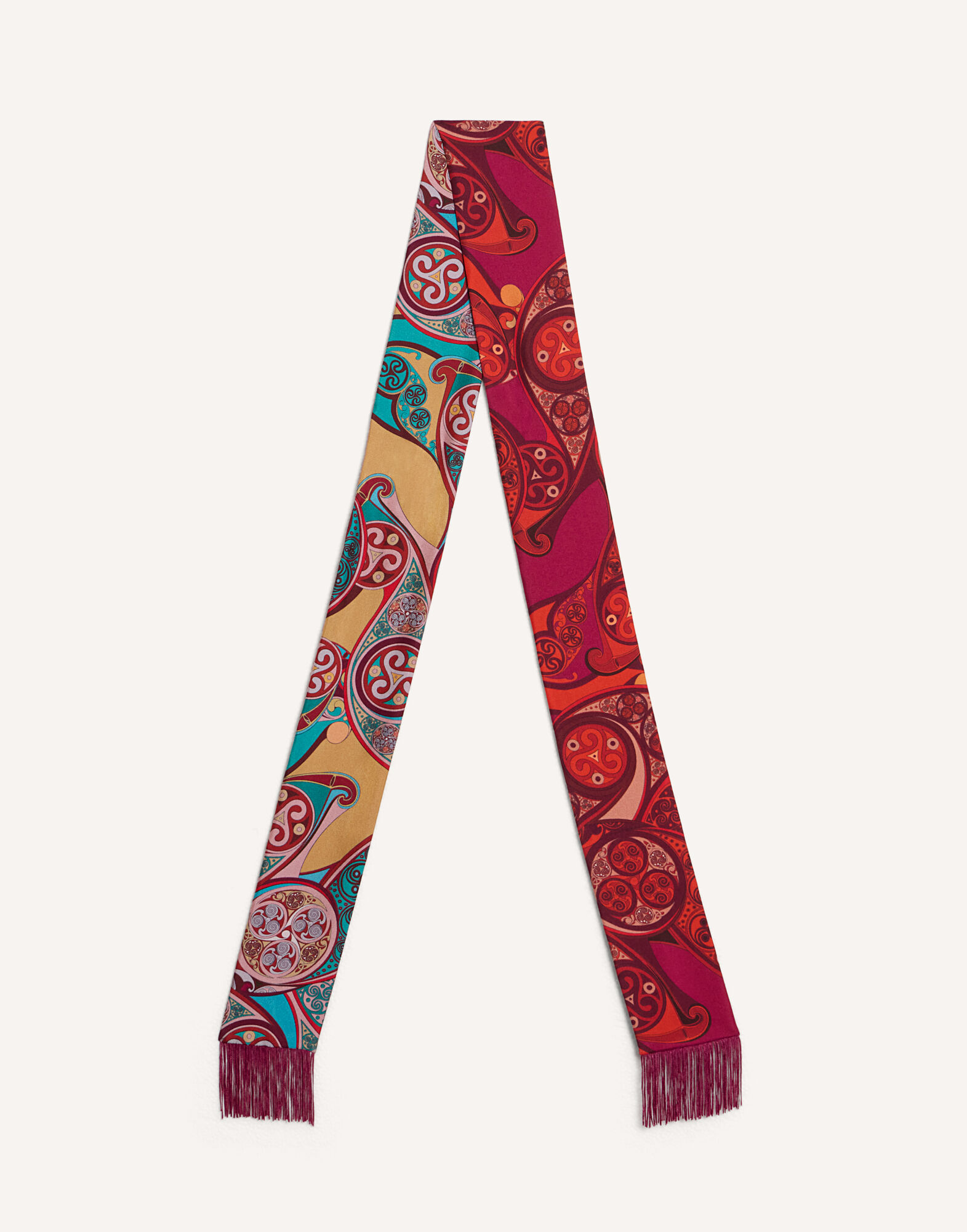 La DoubleJ Skinny Scarf Alchemy Plac&eacute;e Dark Red SCA0075SIL006ALC03RE40