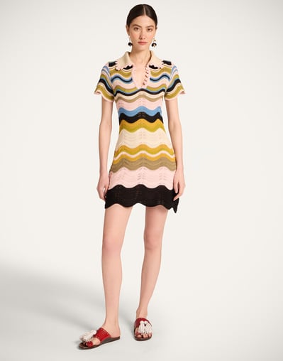 chevron mini dress Chevron Mini Dress in Multicolor Geen & Pink for Women