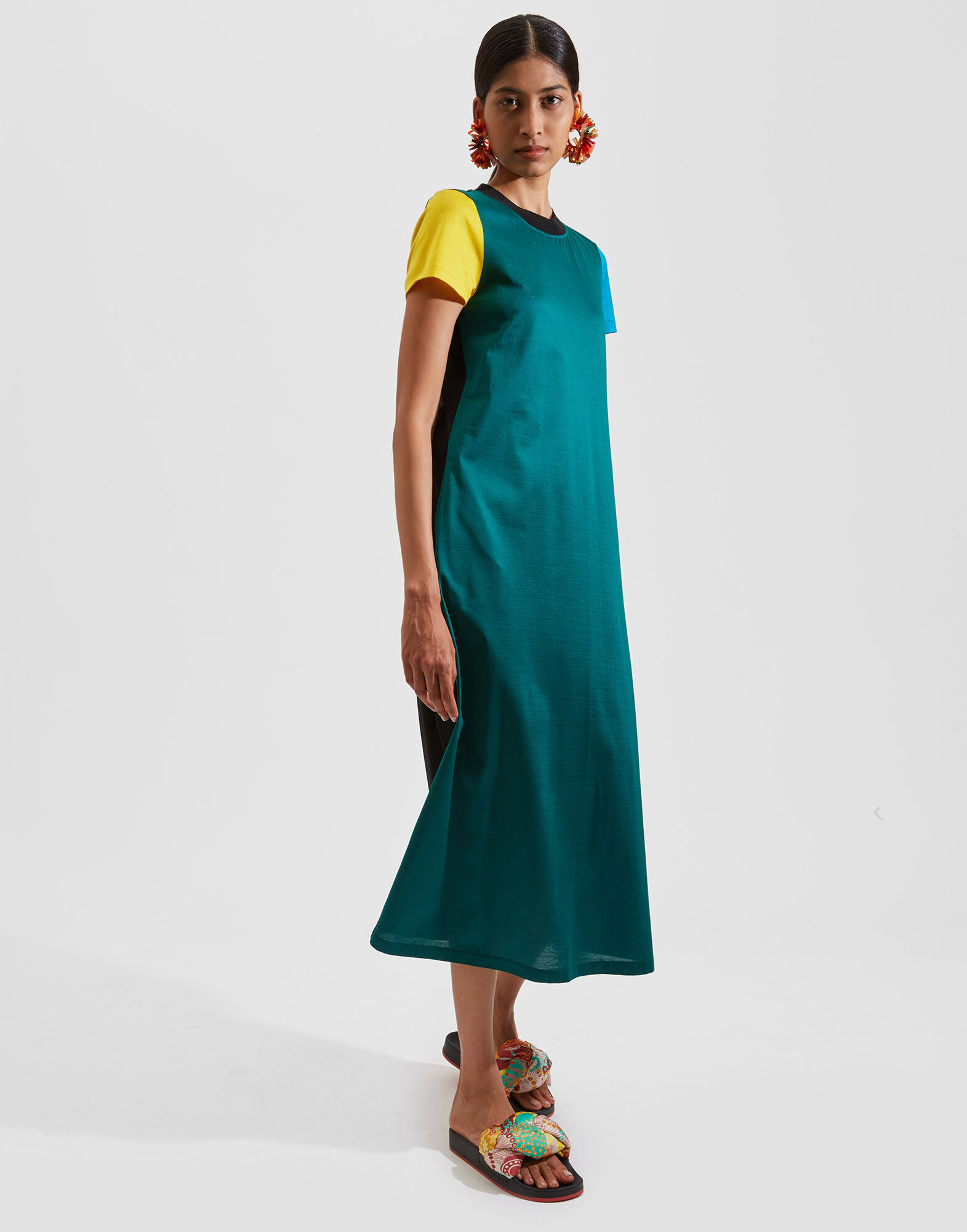 La DoubleJ Sporty Swing Dress Color Block Green DRE0247JER018CLB0002