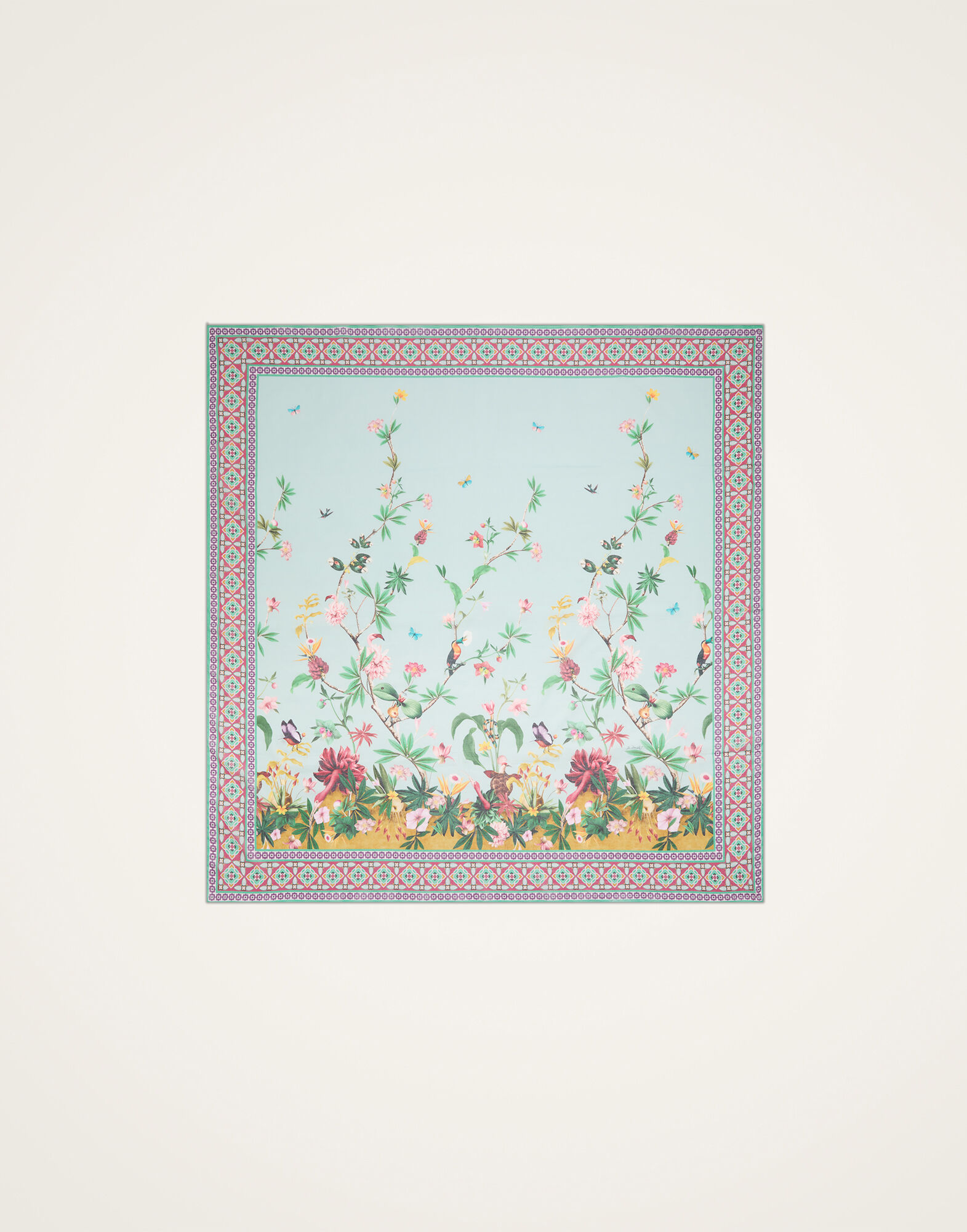 La DoubleJ Pareo Zooflora Plac&eacute;e Light Blue SCA0051COT021ZOF06BU01