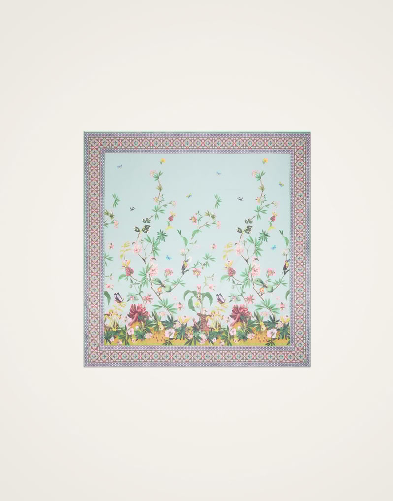 La DoubleJ Pareo La DoubleJ Pareo Zooflora Placée Light Blue SCA0051COT021ZOF06BU01