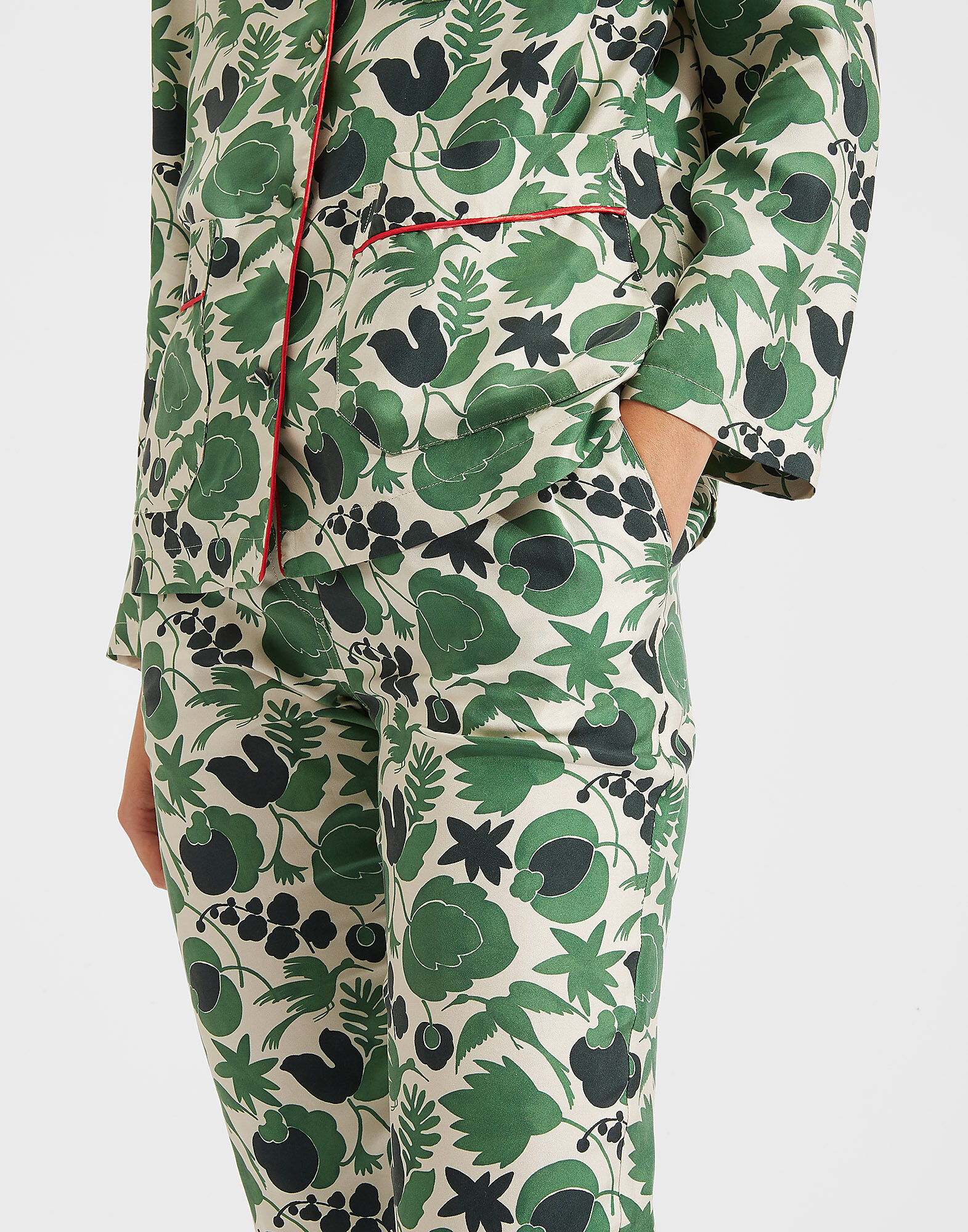 La DoubleJ Pajama Pants Wildbird Verde TRO0019SIL001CER0006