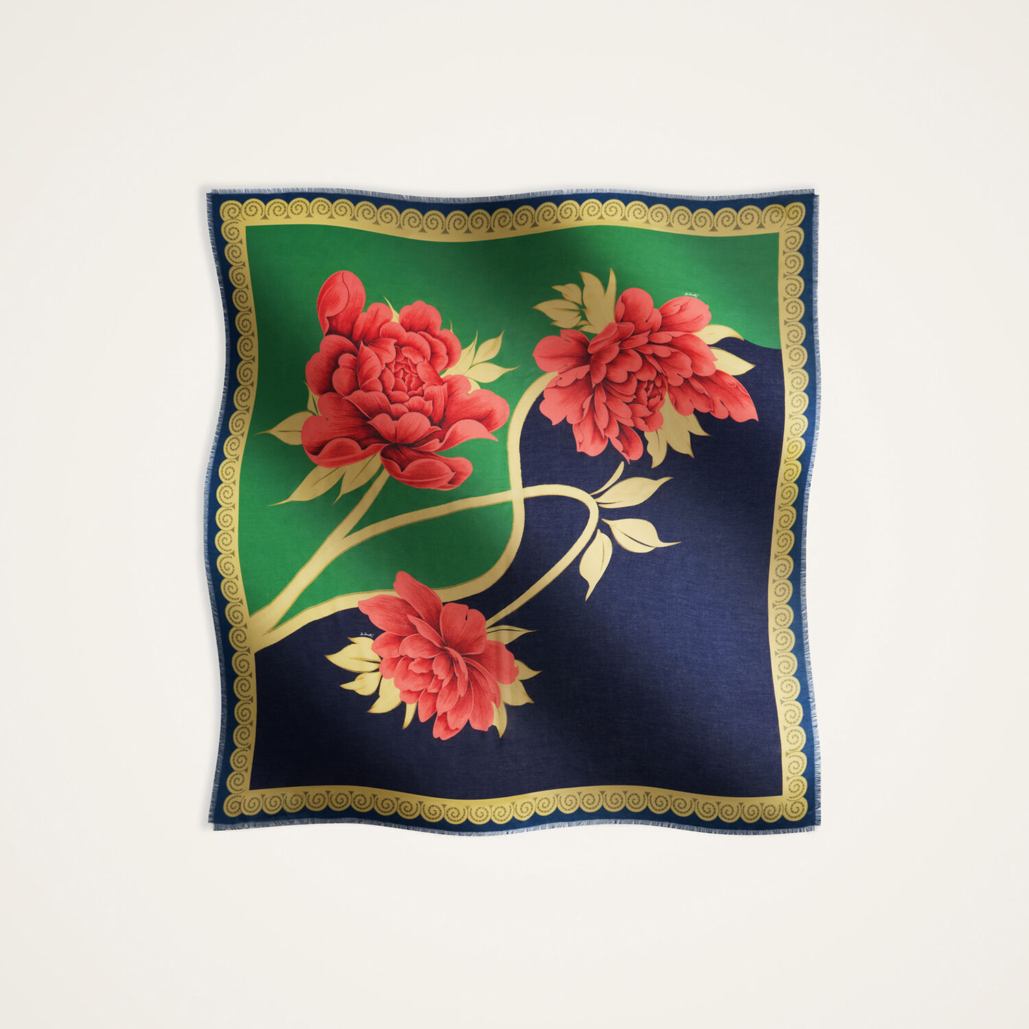  La Doublej Foulards & Scarves Women - Foulard 140 Queen Peony Placée Blue One Size 85% Modal 15% Silk 