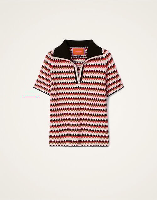 La DoubleJ Checkers Polo Multicolor Red & Pink PUL0268KNI159VA371PI01